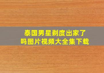 泰国男星剃度出家了吗图片视频大全集下载