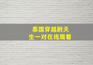 泰国穿越剧天生一对在线观看