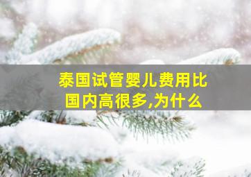 泰国试管婴儿费用比国内高很多,为什么