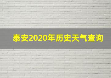 泰安2020年历史天气查询