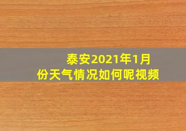 泰安2021年1月份天气情况如何呢视频