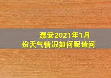 泰安2021年1月份天气情况如何呢请问