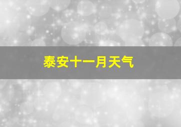 泰安十一月天气