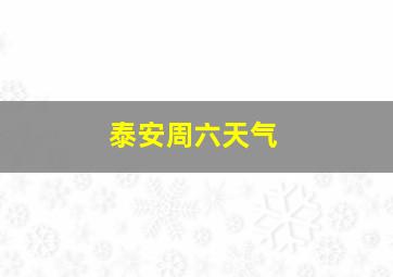 泰安周六天气