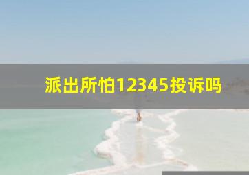 派出所怕12345投诉吗