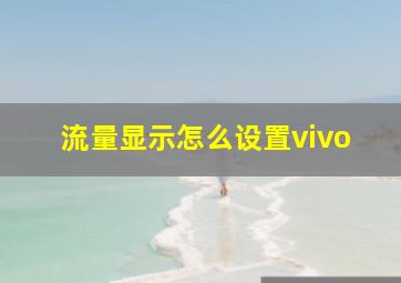 流量显示怎么设置vivo