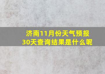 济南11月份天气预报30天查询结果是什么呢