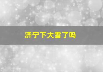 济宁下大雪了吗