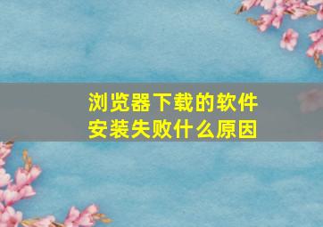 浏览器下载的软件安装失败什么原因