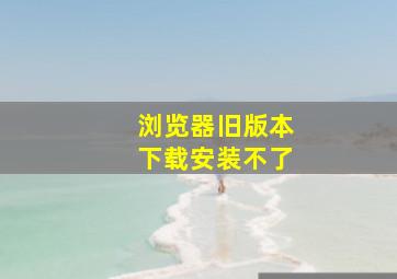 浏览器旧版本下载安装不了