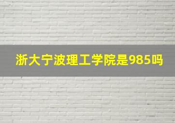 浙大宁波理工学院是985吗