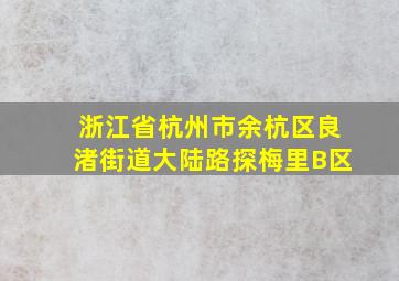 浙江省杭州市余杭区良渚街道大陆路探梅里B区