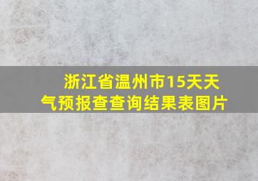 浙江省温州市15天天气预报查查询结果表图片