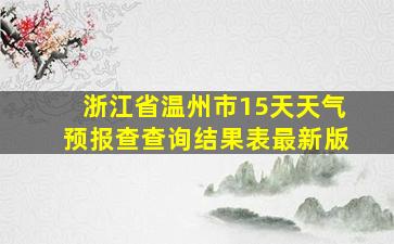 浙江省温州市15天天气预报查查询结果表最新版