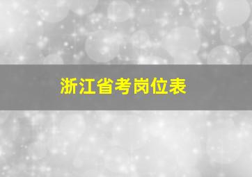 浙江省考岗位表