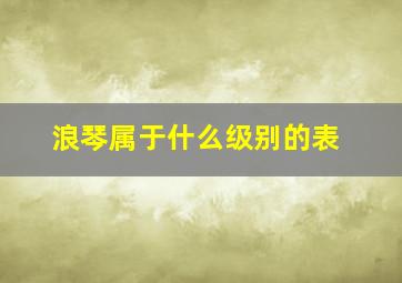 浪琴属于什么级别的表