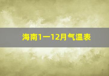 海南1一12月气温表