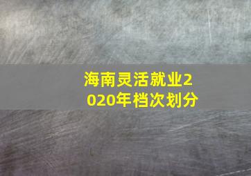 海南灵活就业2020年档次划分