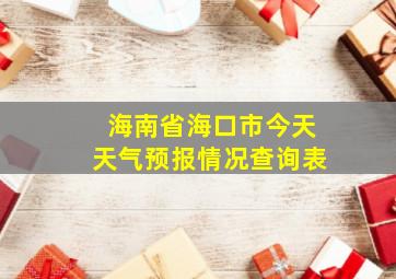 海南省海口市今天天气预报情况查询表