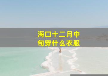 海口十二月中旬穿什么衣服