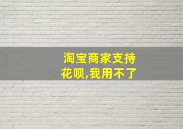 淘宝商家支持花呗,我用不了