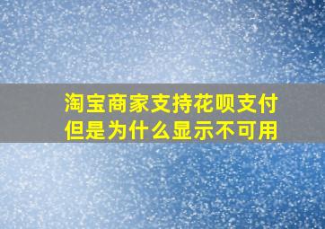 淘宝商家支持花呗支付但是为什么显示不可用