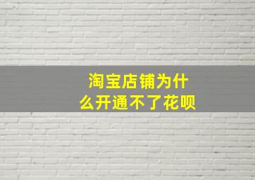 淘宝店铺为什么开通不了花呗