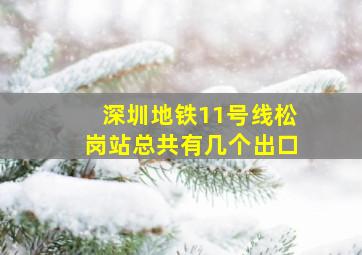 深圳地铁11号线松岗站总共有几个出口