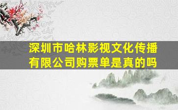 深圳市哈林影视文化传播有限公司购票单是真的吗