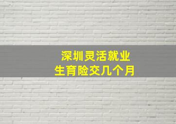 深圳灵活就业生育险交几个月