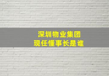 深圳物业集团现任懂事长是谁