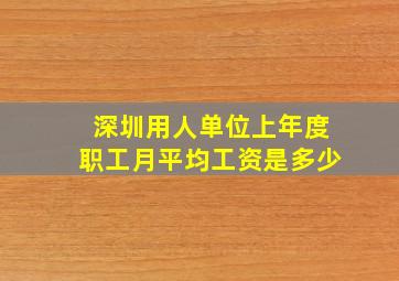 深圳用人单位上年度职工月平均工资是多少