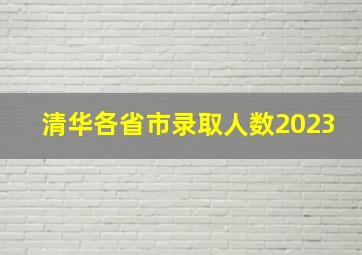 清华各省市录取人数2023