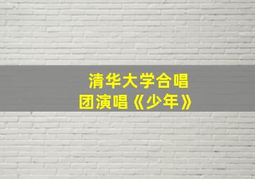 清华大学合唱团演唱《少年》