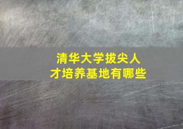 清华大学拔尖人才培养基地有哪些