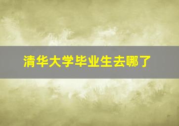 清华大学毕业生去哪了