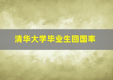 清华大学毕业生回国率