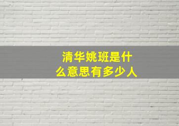 清华姚班是什么意思有多少人