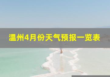 温州4月份天气预报一览表