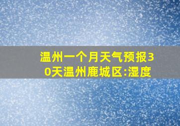 温州一个月天气预报30天温州鹿城区:湿度