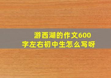 游西湖的作文600字左右初中生怎么写呀