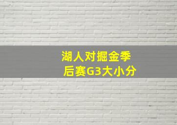 湖人对掘金季后赛G3大小分