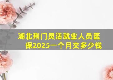 湖北荆门灵活就业人员医保2025一个月交多少钱