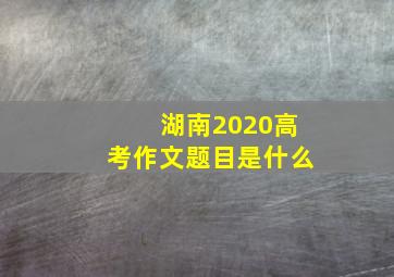 湖南2020高考作文题目是什么