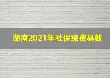 湖南2021年社保缴费基数