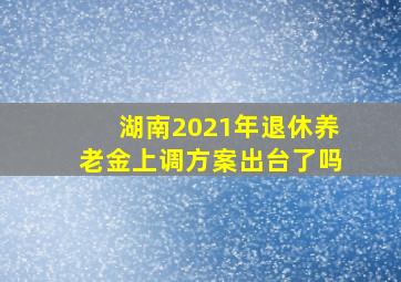 湖南2021年退休养老金上调方案出台了吗