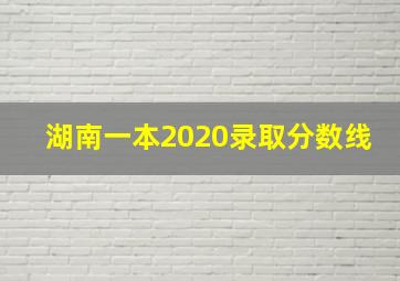 湖南一本2020录取分数线