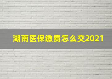 湖南医保缴费怎么交2021