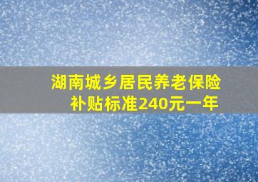 湖南城乡居民养老保险补贴标准240元一年