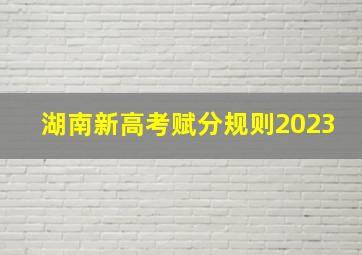 湖南新高考赋分规则2023